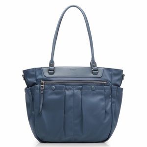 MZ WALLACE Mayfair Beaford Moonstone Blue Tote Multiple Pockets & Zipper Used